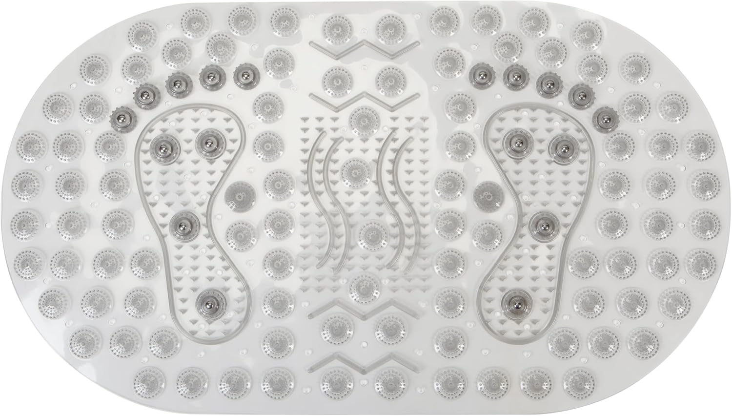 Bath Bliss Magnetic Massage Heavy Bathmat/Bath Mat, for Bathroom and Tub, Self-Draining, Suction Cup Base, Clear