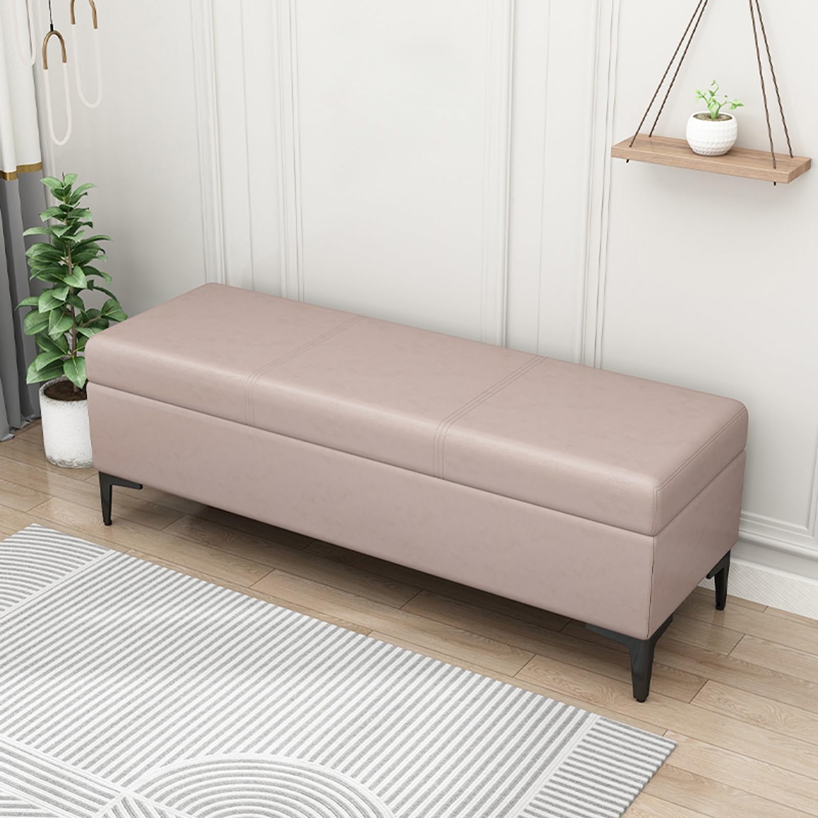 Banc ottoman de rangement coffre à jouets rembourré table basse entrée