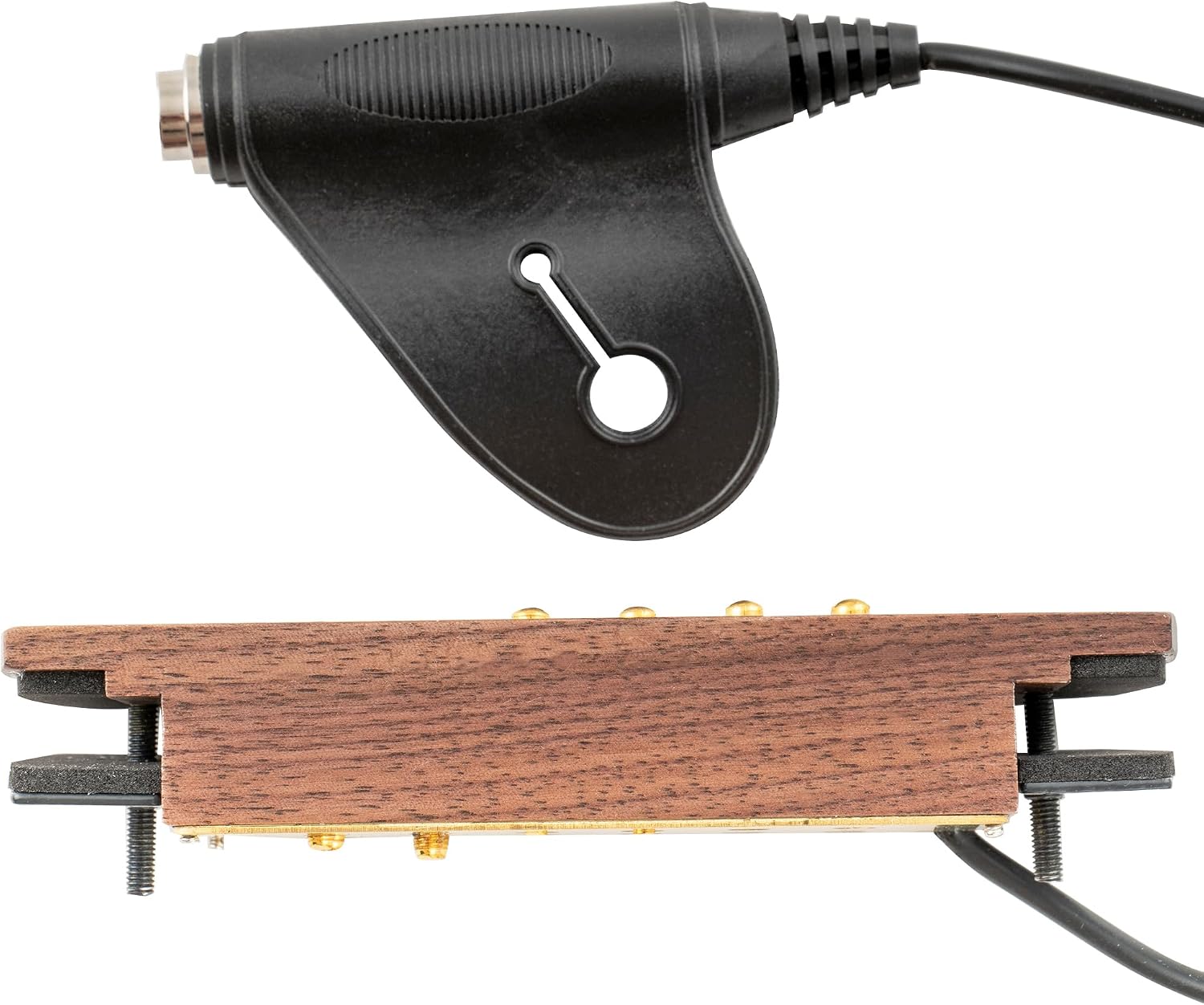 Artec WSH12-OSJ Alnico 5 Magnet Humbucker Walnut Wood Cover Soundhole Pickup 9.6K with OSJ Jack for Acoustic Guitar