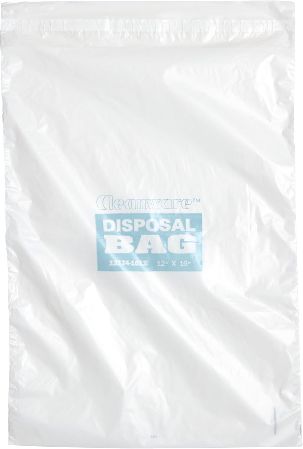 SP Bel-Art Cleanware Polyethylene White Self Adhesive Waste Bags; Holds 3 lb, 1.0 mil Thick, 12 in. W x 16 in. H (Pack of 50) (F13174-1012)
