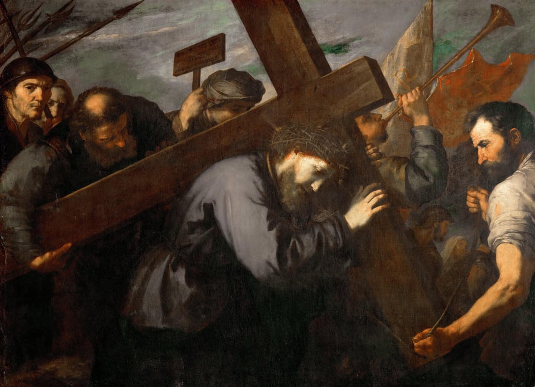 ARTXLXXBN Famous Painting Canvas Artwork Graffiti Print Jesus Portant Christ Carrying the Cross by Jusepe De Ribera Portrait Canvas Image for Home Decor 60x90cm