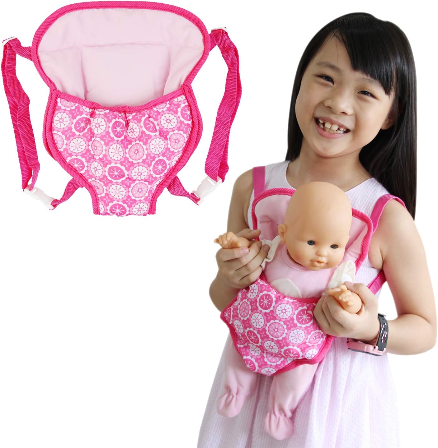 ZITA ELEMENT Baby Doll Carrier 14 - 16 Inch Doll Backpack for American 18 Inch Girl Doll Carrier and Other 18 Inch Doll Carrier Backpack - Both Front and Back Side Available, Straps Length Adjustable…
