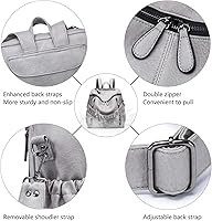 Vista 5 de Mochila de cuero para mujer, bolso grande de hombro para mujer, mochila de viaje para mujer