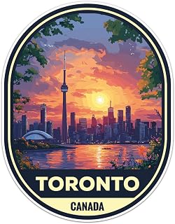 Canada Toronto City Sticker - Waterproof Vinyl Decal for Car Bumper, Laptop, Luggage, Water Bottle, Phone Cases, Wall, Window, Sticker Size - 6'' Longer Side
