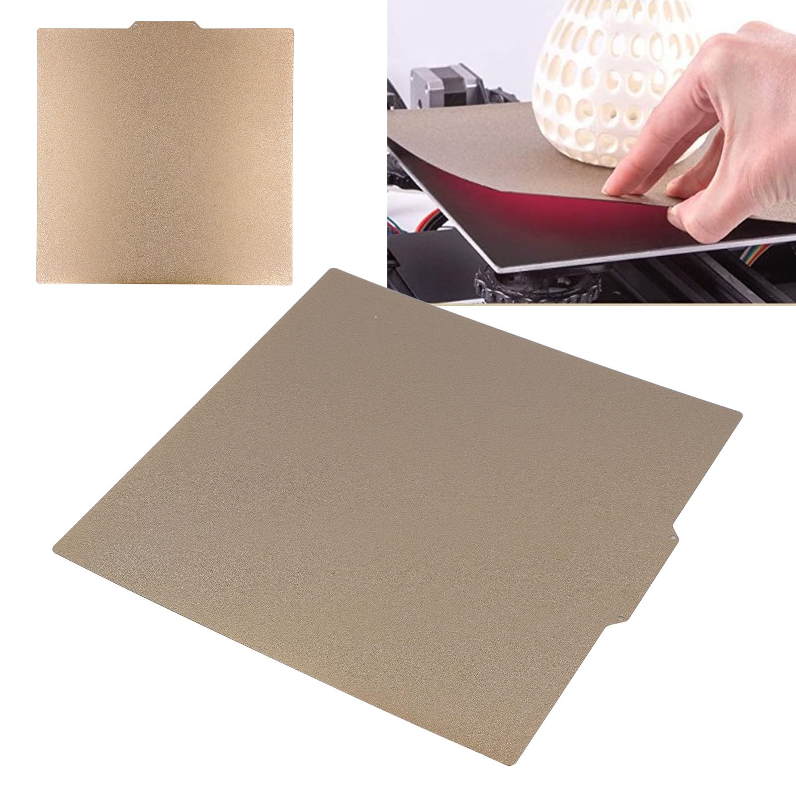 Piastra di Costruzione Flessibile, Piattaforma di Stampa 3D Fronte-retro con Rivestimento PEI, Rivestimento PEI 350 X 350 Mm, per PLA PETG TPU PC PA 350 X 350 Mm, Adatta a Vari