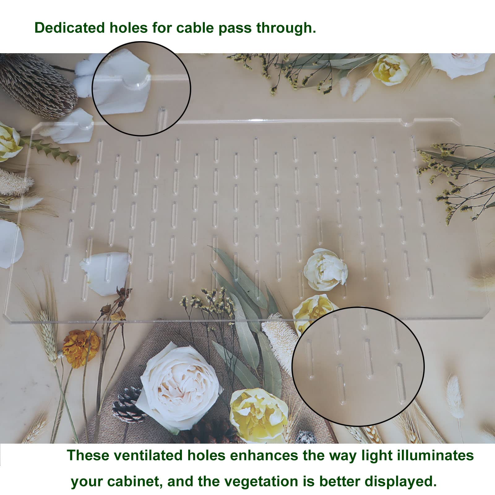 PIAOLGYI Replacement Shelf Set for IKEA Milsbo Glass-Door Cabinet, Full Shelf and Triangular Acrylic Corner Shelves Extra Shelves Accessories Compatible with Tall IKEA Milsbo Glass Cabinet(8mm)