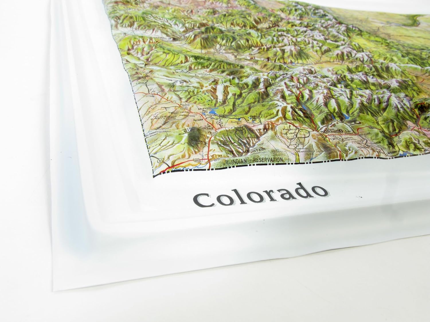 Hubbard Scientific 3D Colorado Map | A True Raised Relief Map - You Can Feel the Terrain | Vacuum-formed Molded | 22″ x 17.5″ | Detailed Topography