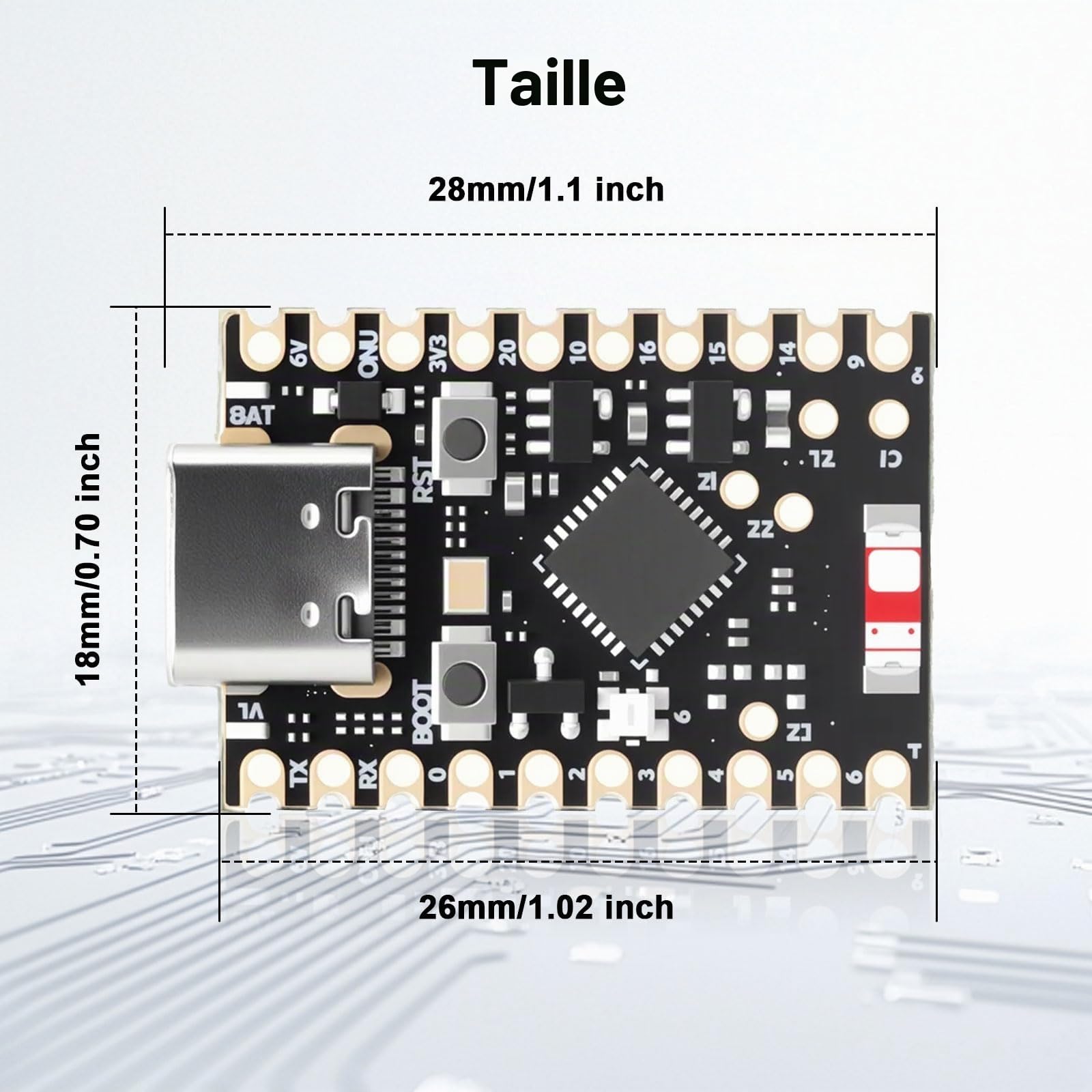 ESP32-C6 Mini carte de développement ESP32 WiFi Bluetooth avec processeur 32 bits fréquence de course 160 MHz USB Type-C ESP32 carte de développement 2,4 GHz Wi-Fi compatible avec Arduino (3