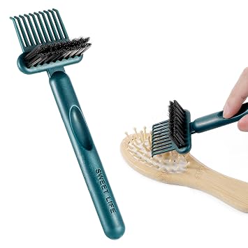 Brush Cleaning Tool 2-In-1 Comb Cleaner Effective Hairbrush Cleaner Small and Portable Suitable for Travel,Good Comb Brush for Women