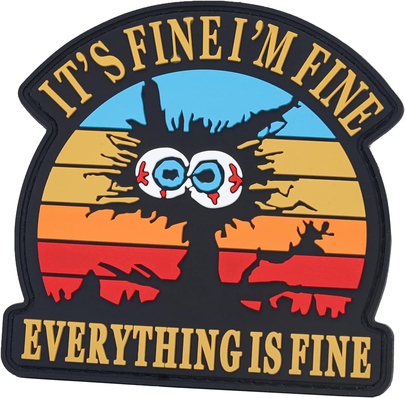 It's Fine I'm Fine Everything is Fine Patch, Funny PVC Patch, Cute Animal Meme Patch, Morale Patch with Hook Fastener Backing, Funny 3D Tactical Applique Humor Patch Military for Backpacks, Vests