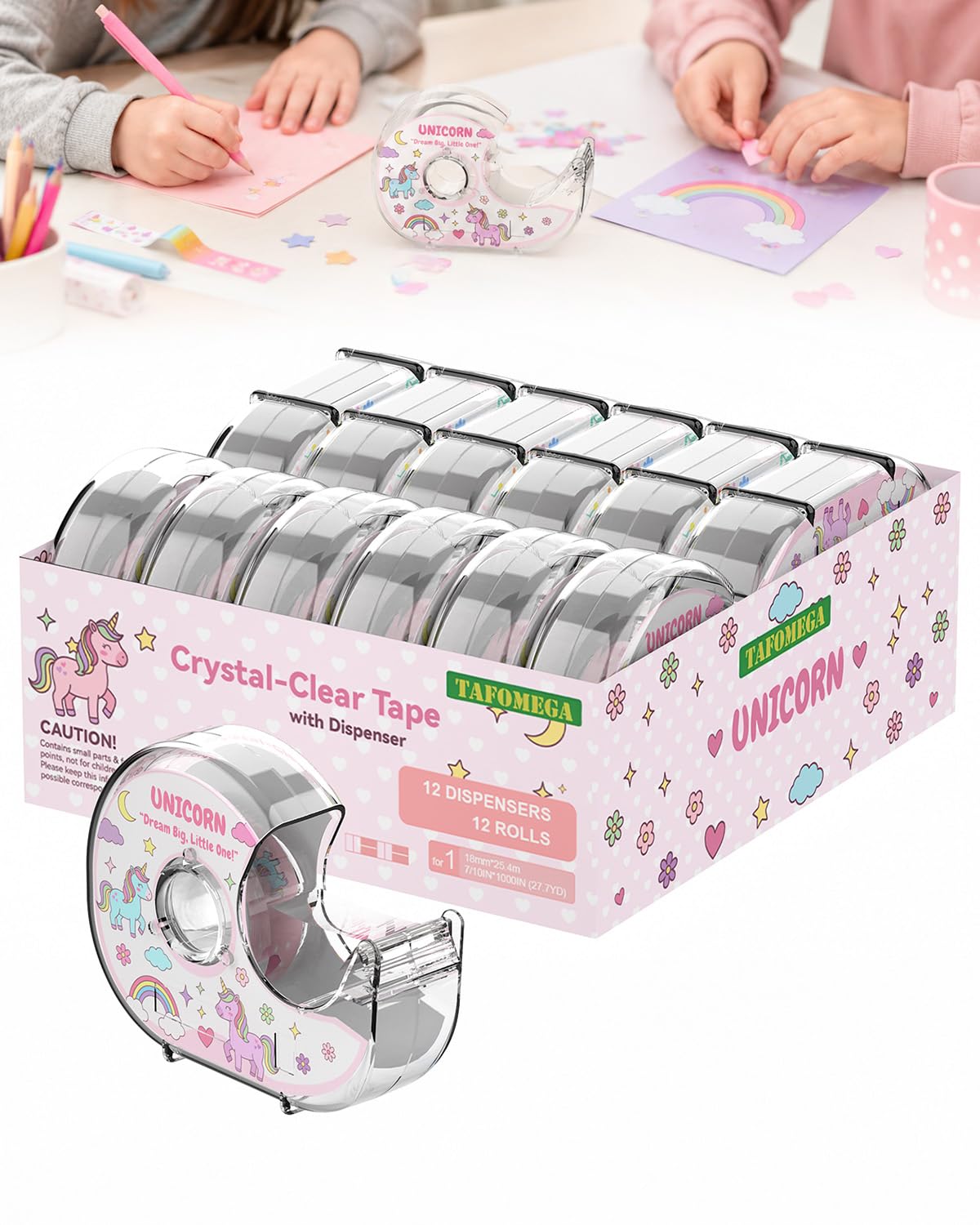 Dévidoir de ruban adhésif pour enfants (licorne)