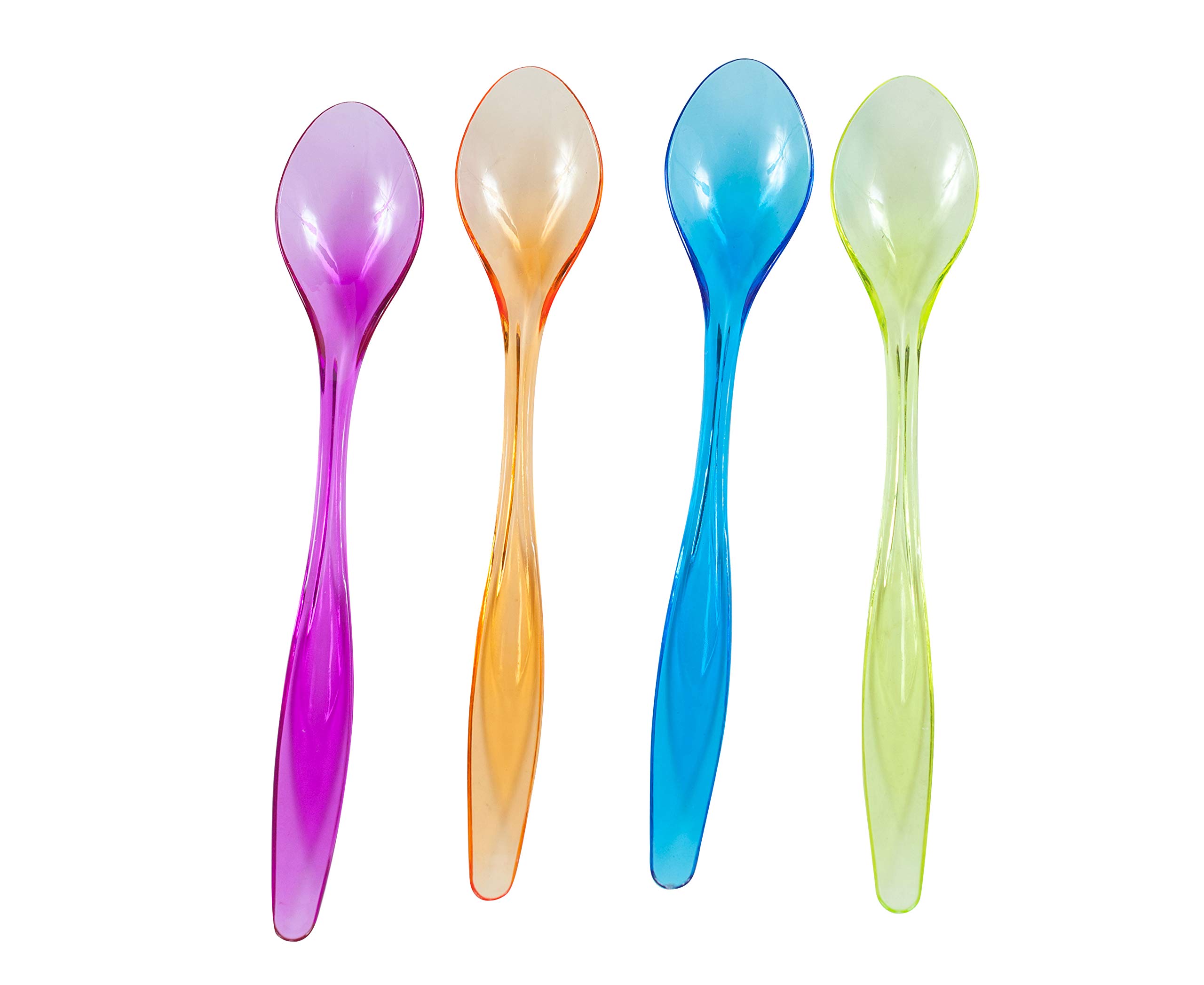 Jacent Disposable Mini Spoons, Dessert, Sauce or Baby Spoons - Multicolored - 28 Count per Pack, 1 Pack