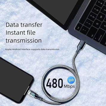 LED Digital Display 120W Type C to Type C Cable Fast Charging Data Wire Cord for Braided Metal USB Cable