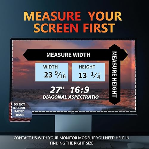 Miniatura 32 de Paquete de 2 pantallas magnéticas colgantes de privacidad para computadora de 27 pulgadas para monitor de pantalla ancha de 16:9, pantalla de