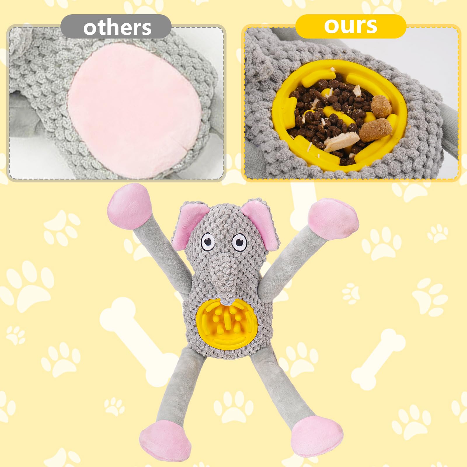 Hundespielzeug, Plüschtiere mit Quietschen, Papier, Futterversteckfunktion, weicher Stoff, geeignet für große, mittelgroße und kleine Hunde - Spielzeug, das Hunde lieben