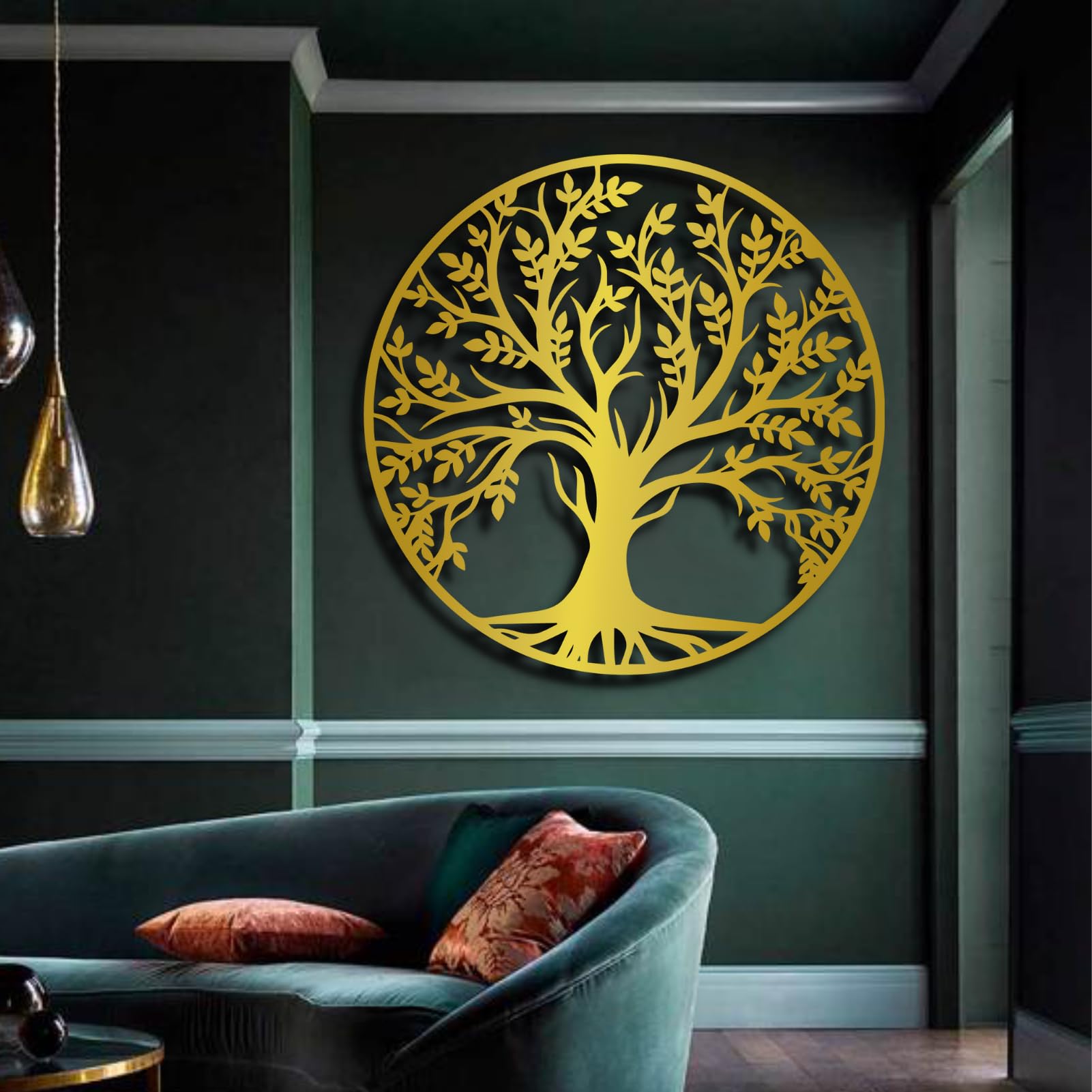 Tree Life metalen kunst aan de muur, kunst boom leven muur decor, 30 cm boom des levens & 3 vogels metalen metalen muur opknoping decor slaapkamer woonkamer woondecoratie, 30 x 30 cm