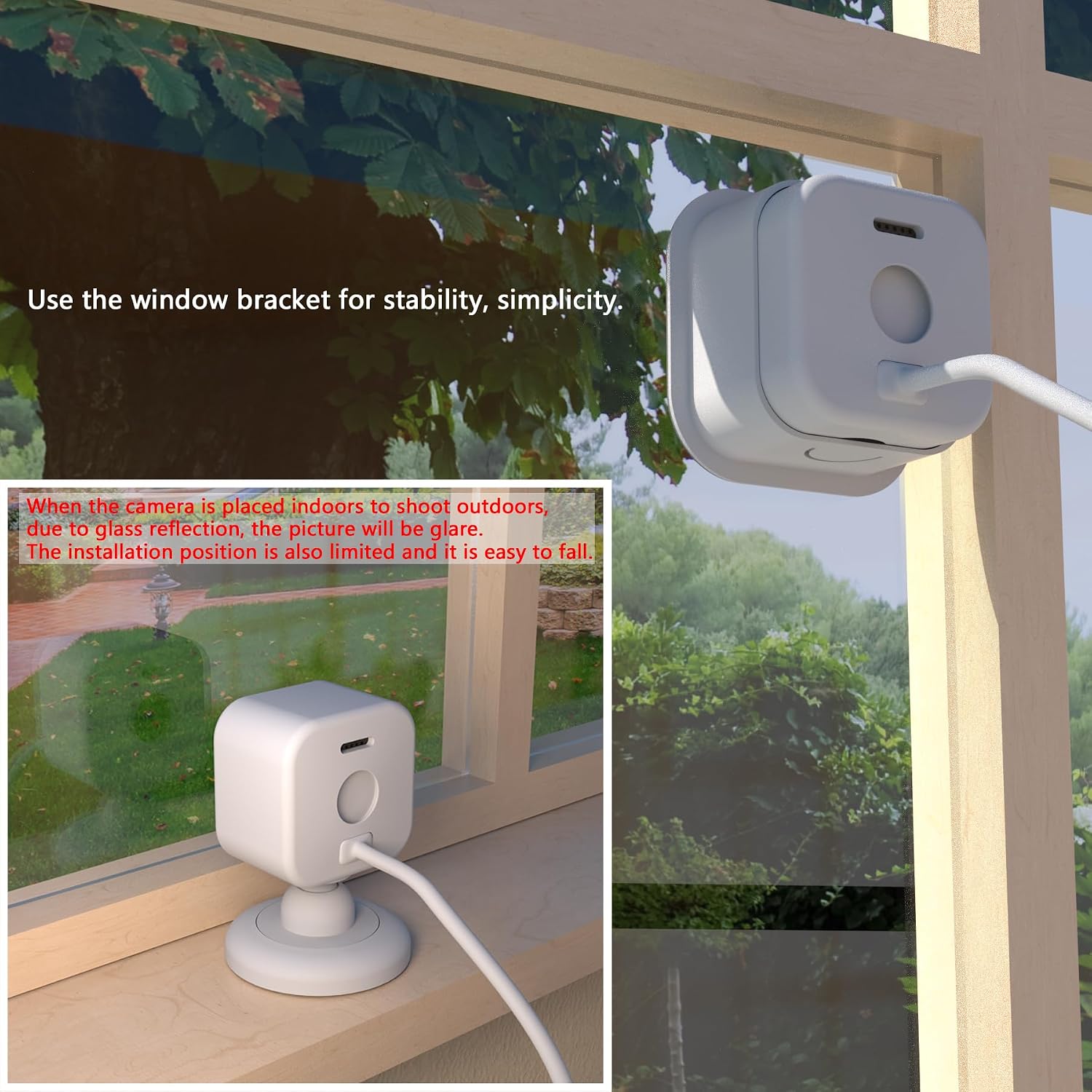 2 Pack Window Mount for Blink Mini 2, Blink Mini 2K+ (Newest Model) Camera, Adhesive Camera Holder for Blink Camera Indoor Window Glass Monitoring