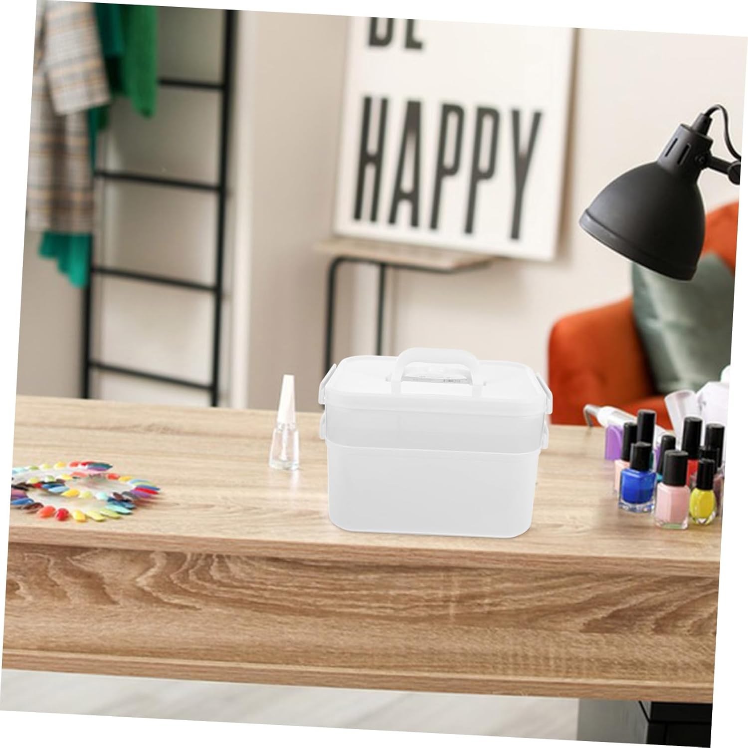 COLLBATH Professional Manicure Tool Box Large Capacity PP Layered Storage