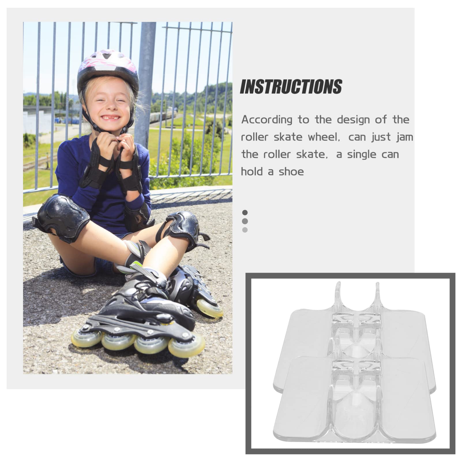 Skate Rack BESPORTBLE 2-Pack Clear Acrylic Skate Display Stands - Ice ...
