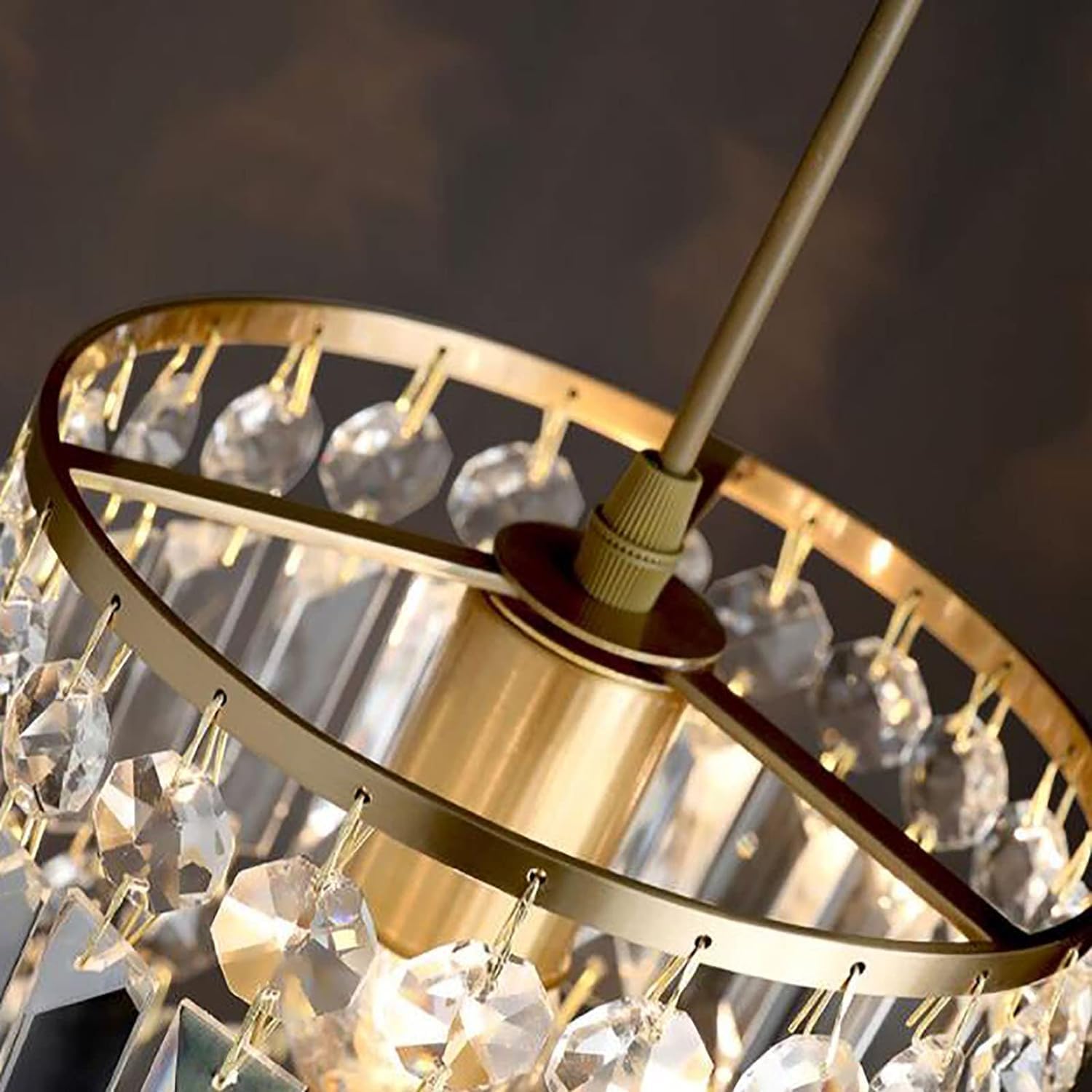 Chandelier Light, Chandelier E27 Crystal Chandelier Light Concise Lighting Restaurant Light for Dining Room Bar Dining Table Aisle Light/Golden./67 * 120Cm(17 * 120Cm)