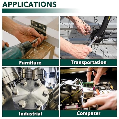 Miniatura 7 de Arandelas de guardabarros, 520 piezas SAE + métricas de 23 tamaños, juego surtido de arandelas planas, kit de arandelas de ferretería surtidas de