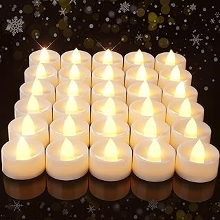 Amagic 100 Pcs Flickering Flameless Tea Lights Battery Operated, 200+ Hours Long Lasting Electric Candle for Wedding Table Centerpiece, Home Decor, Gift, Holiday Decor