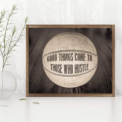 Miniatura 2 de Lone Star Art Good Things Come to Those Who Hustle - Basketball Posters for Boys Bedroom - Basketball Inspirational Quote, Classic Home and Room