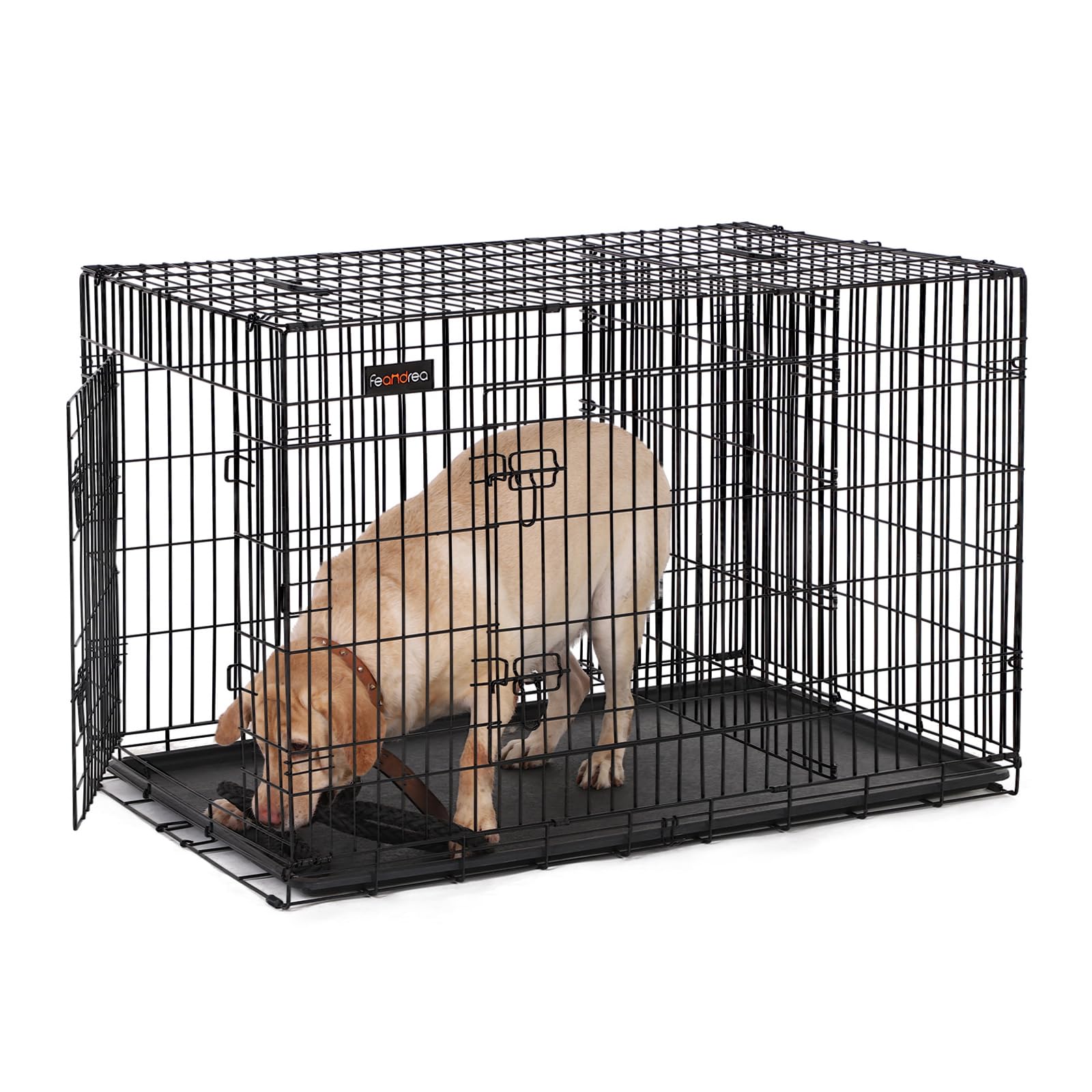 FEANDREA Cage pour Chien, avec 2 Portes, 122 x 74,​5 x 80,​5 cm, Noir PPD48BK