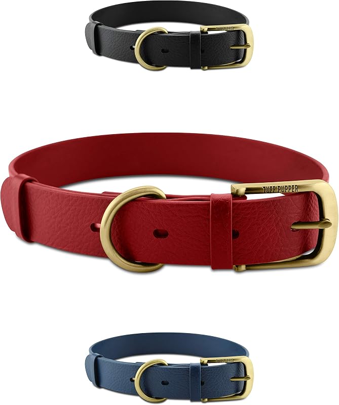 Tuff Pupper Heavy Duty Waterproof Dog Collar for Small, Medium & Large Dogs | 10x Stronger Than Leather, Chew Proof and Odor Proof Biothane with Tough Rust-Proof All-Metal Hardware and Belt Buckle