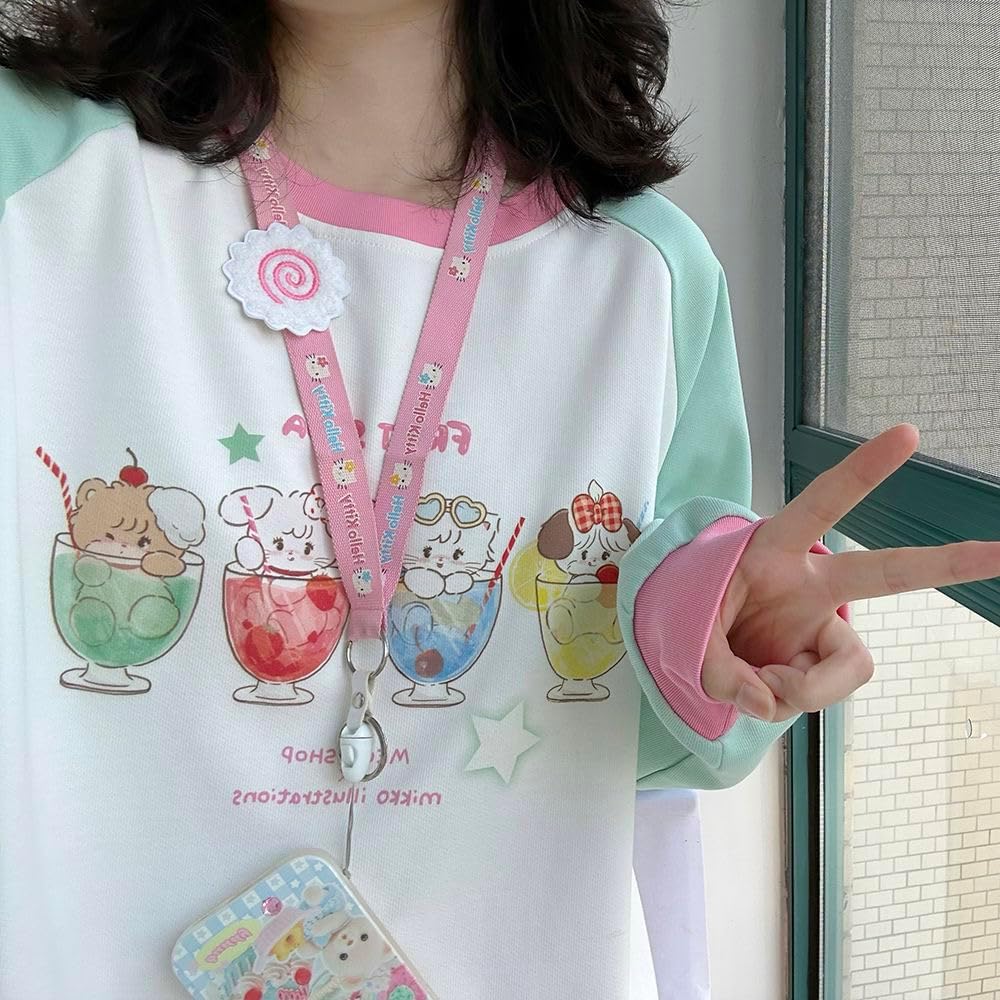 CEINOM Y2k Harajuku Kawaii Cute Hoodie Women Japanese Fashion Patchwork Cartoon Print Design Sweatshirt Preppy Style Hoodies
