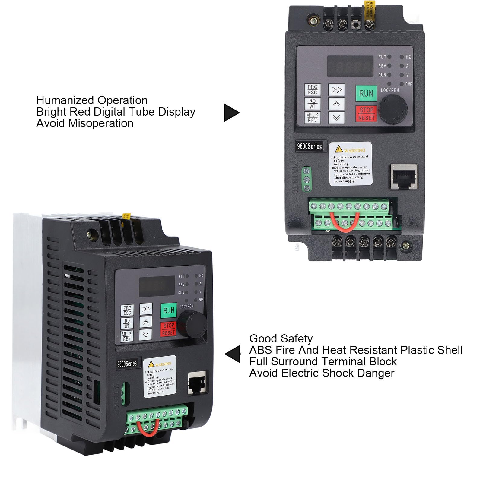 OPPWONG Inversor Solar Monofásico de 2,2 KW, Variador de Frecuencia con Controlador MPPT para de Panel Solar Fotovoltaico, Entrada DC200-400 V Salida Monofásica 0-220 V CA