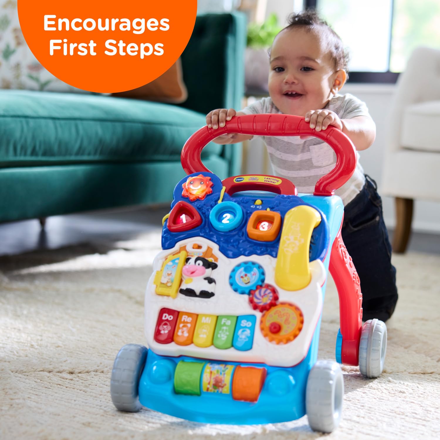 VTech Sit-to-Stand Learning Walker Frustration Free Packaging Blue product thumbnail 4