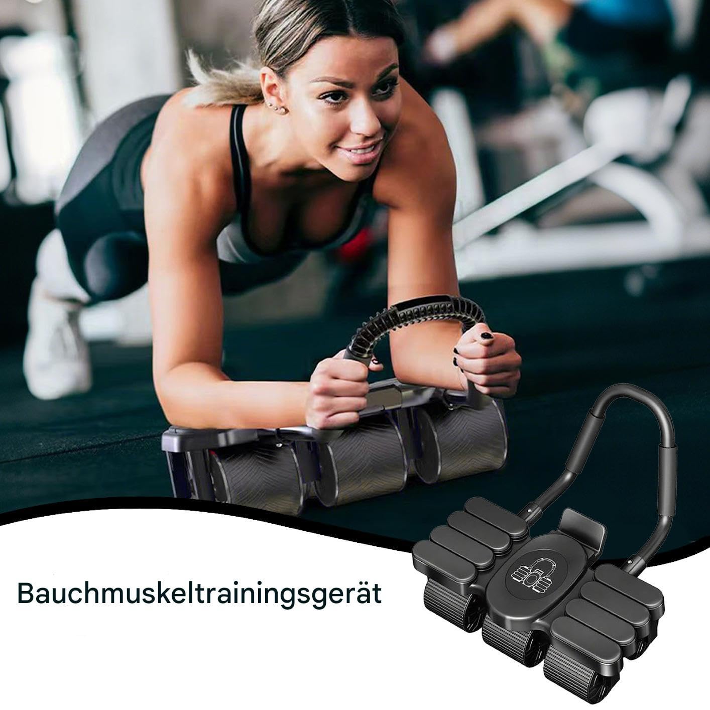 Ab Wheel Roller z automatycznym cofaniem, 6-kołowy trener mięśni brzucha