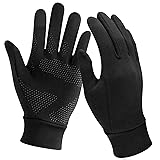 Unigear Guantes Running Con Pantalla Táctil - Primera Capa Para Actividades al Aire Libre, Senderismo, Corriendo, Viajes, Carrera, Ciclismo - Para Otoño e Invierno L Negro