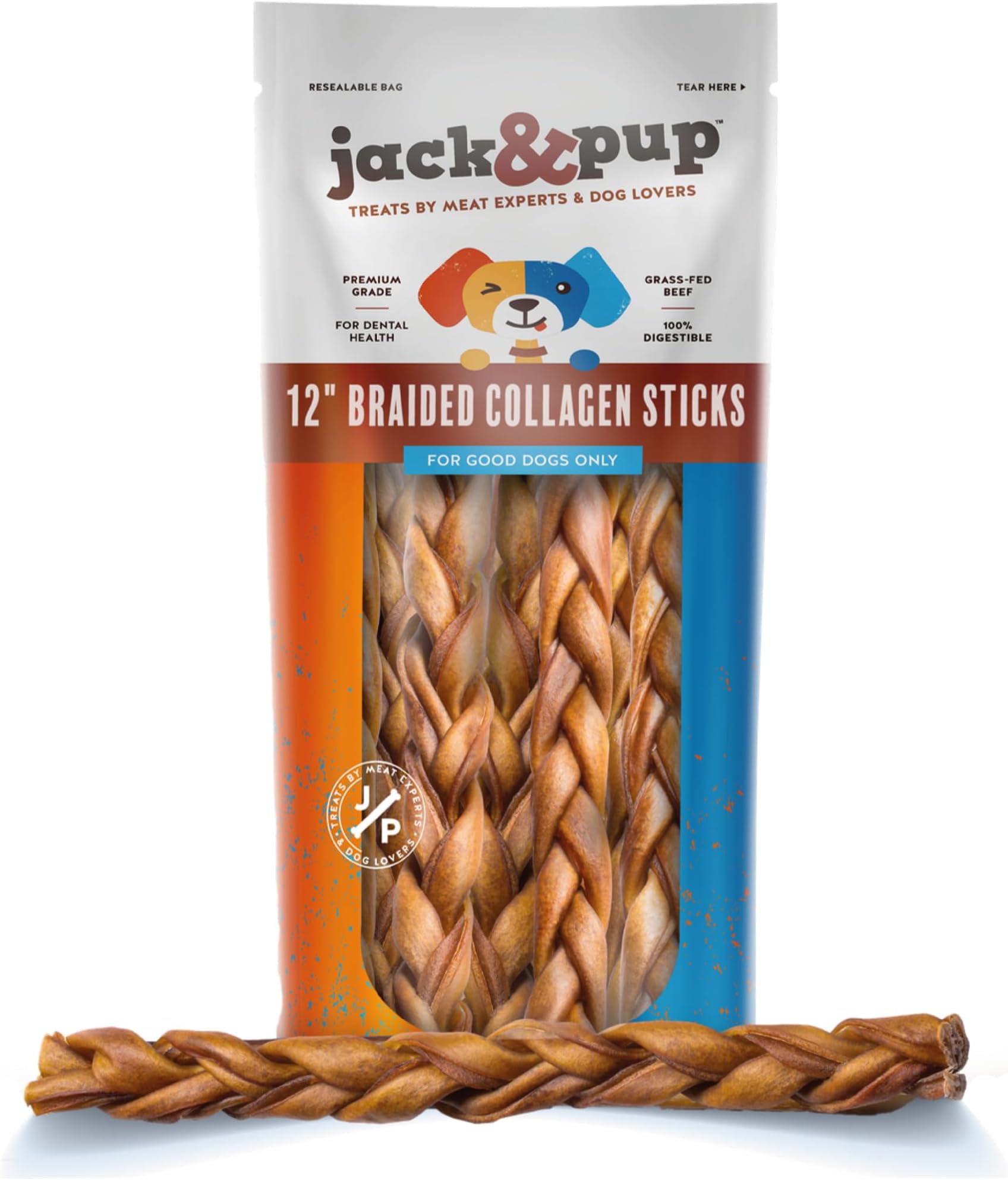 Jack&Pup 6-inch Bully Sticks For Medium Dogs (25 Pack) All