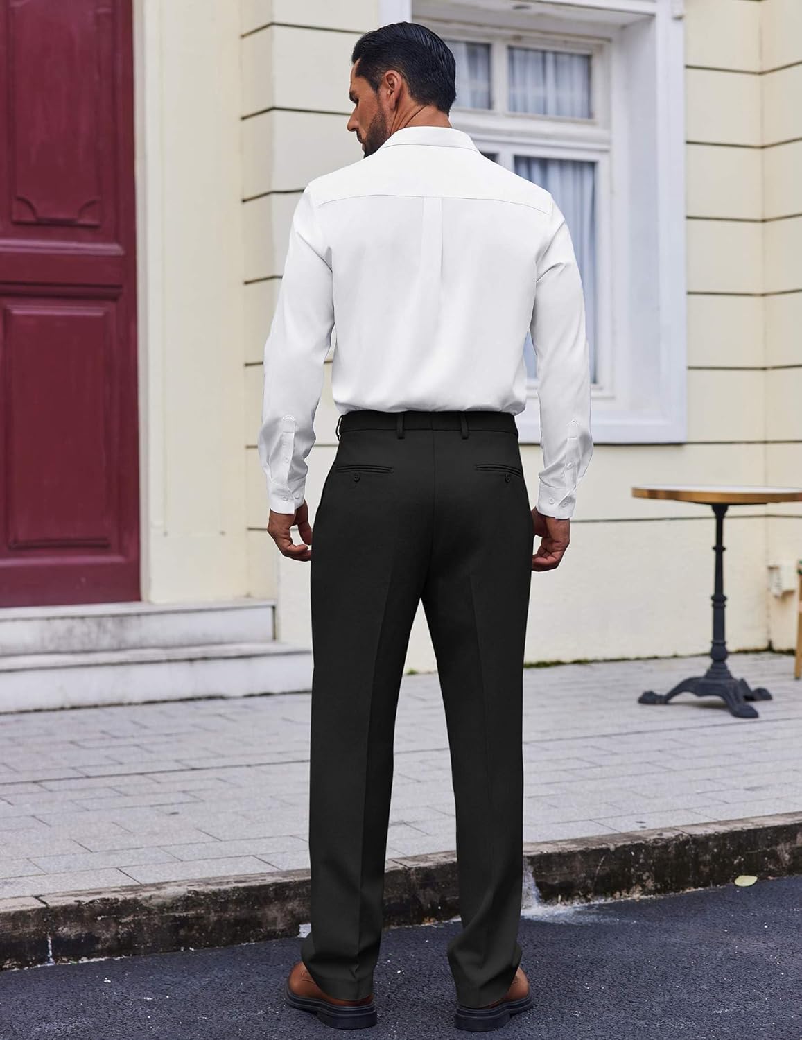 COOFANDY Mens Dress Pants Regular Fit Flat Front Pant Expandable Waist Casual Slacks - Image 5