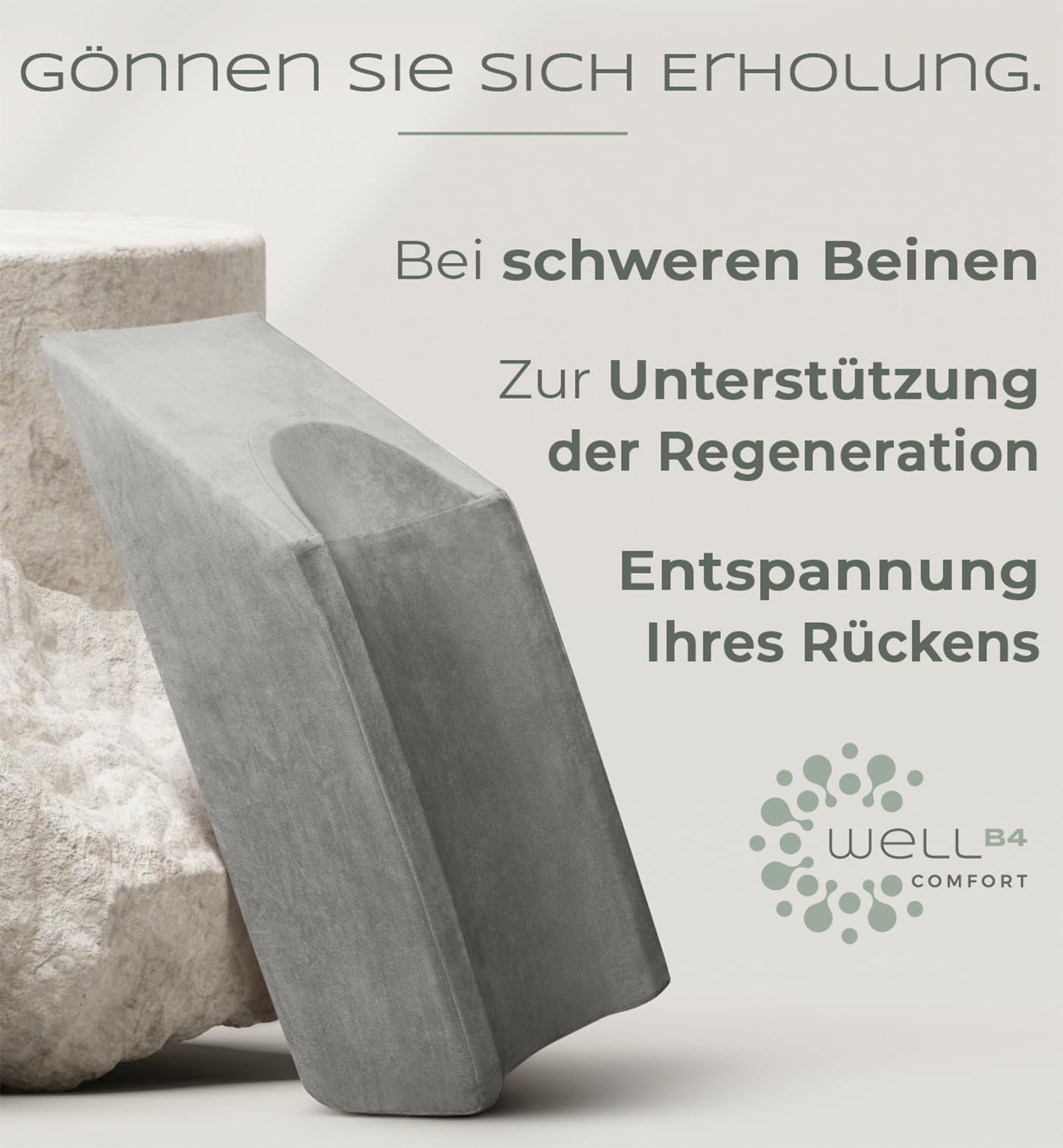 WELL B4 Venenkissen zum Beine hochlagern - Beinhochlagerungskissen, Beinauflage, Keilkissen, Stützkissen für Beine & Knie ideal als Lymphkissen, Venenkeil oder Beinkissen