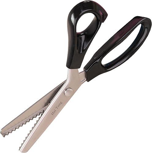 Vista 22 de Tijeras de tintar fuertes y afiladas, tijeras para tela, tijeras dentadas y festoneadas, 0.118 pulgadas, 0.118 pulgadas, 0.197 pulgadas, 0.276