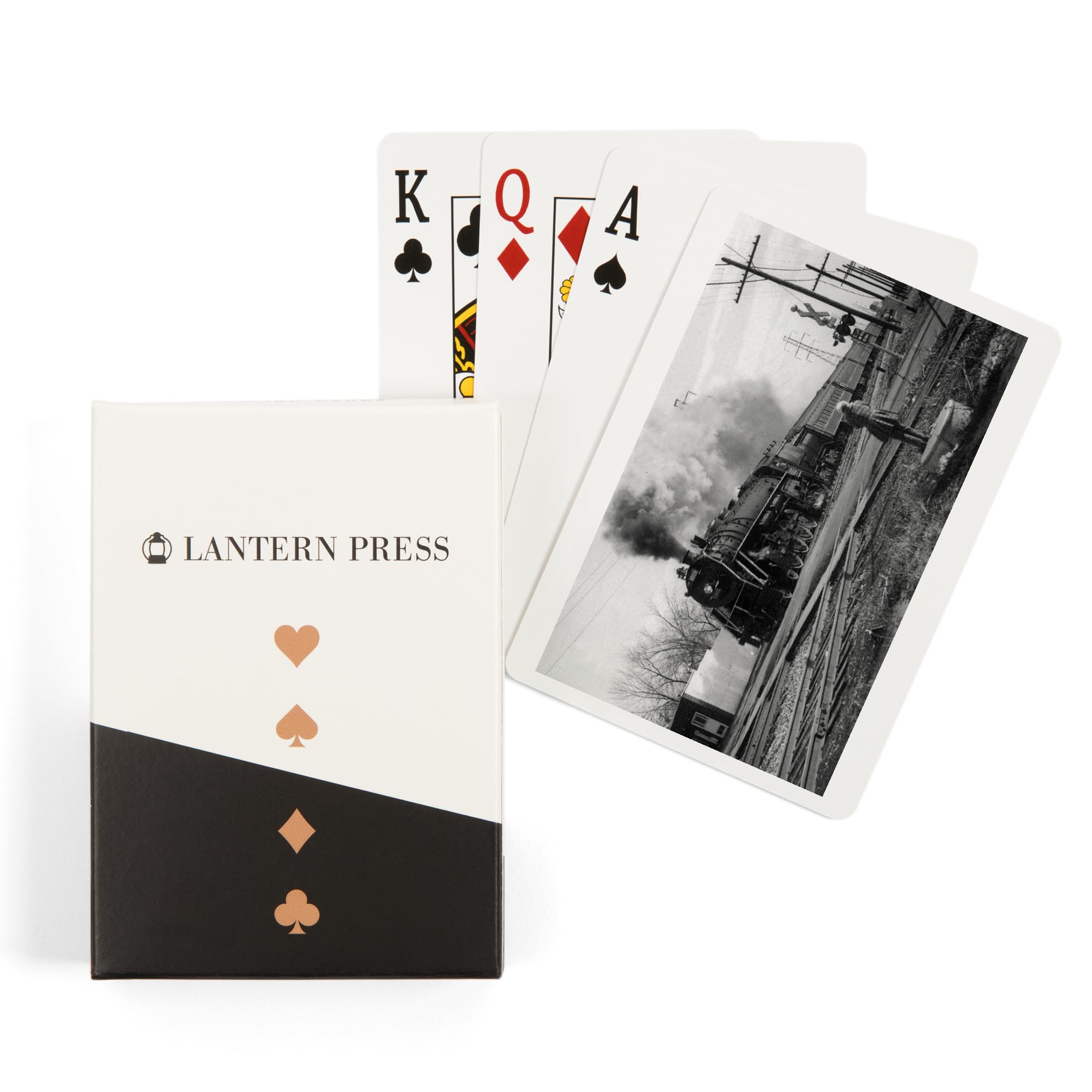 Grand Trunk Western Train at Crossroads, 52 Playing Cards for Adults, Poker Size Card Deck