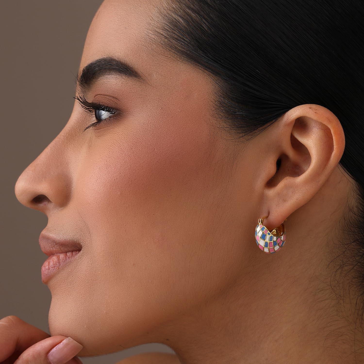 LeCalla 925 Sterling Silver Hoops Earrings | Hollow-Puff Shrimp Earring Hoops | Women's Gold-Plated Jewelry | Lightweight Electroforming Hoop Earring Jewelry for Birthday