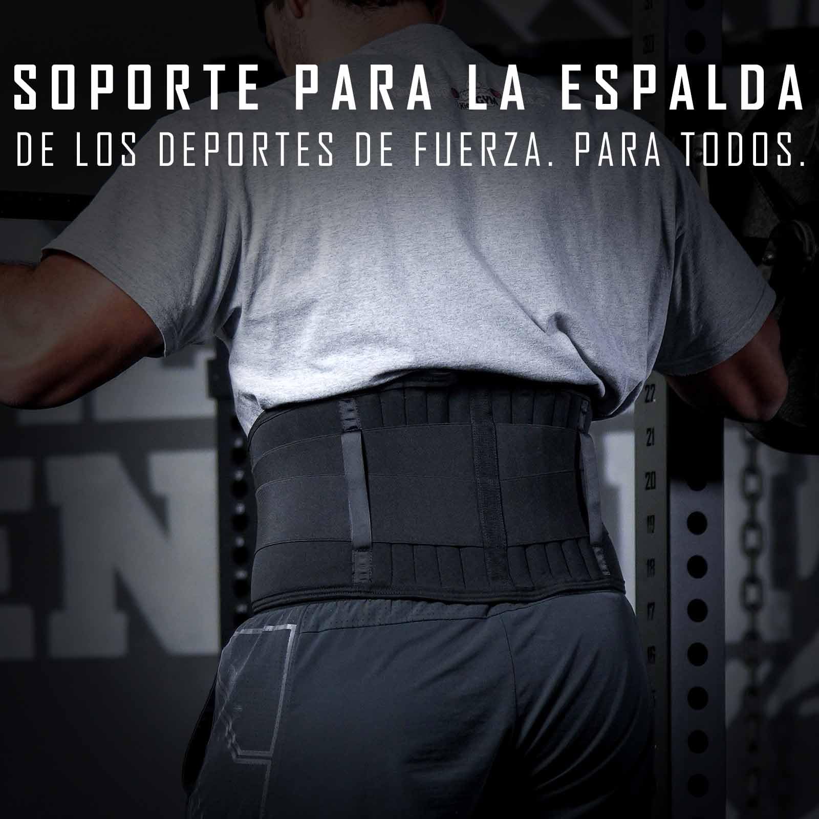 Strength Shop Faja Lumbar de Neopreno 7mm con presillas para cinturón, faja lumbar hombre y mujer transpirable y térmico con cierre de gancho y bucle elástico, fajas lumbares apoyo y alivio