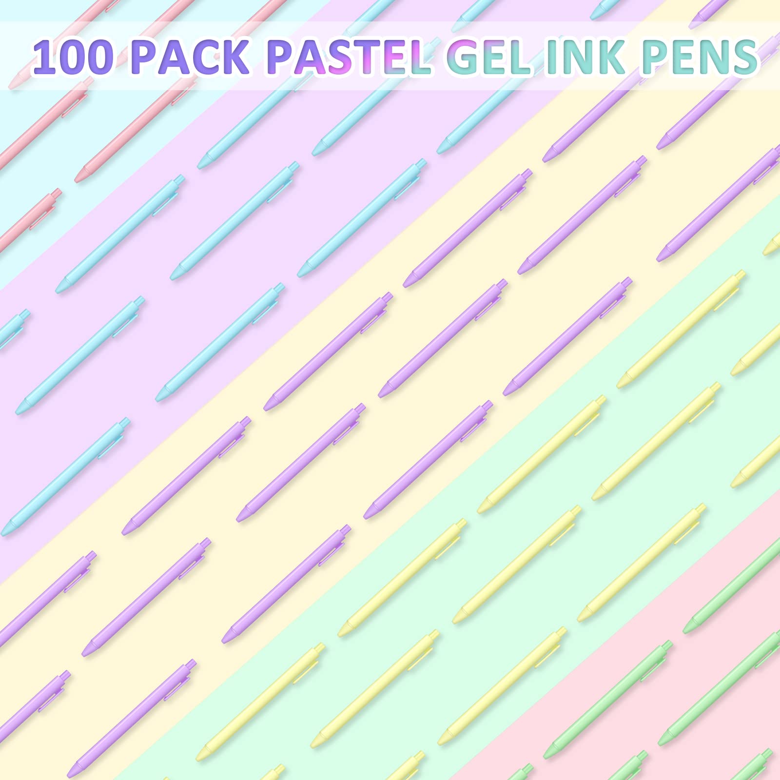 Thenshop 50 bolígrafos retráctiles de tinta de gel negro de 0,5 mm, bolígrafos de escritura de punta fina, suministros de oficina para escribir, diario, tomar notas, escuela y oficina
