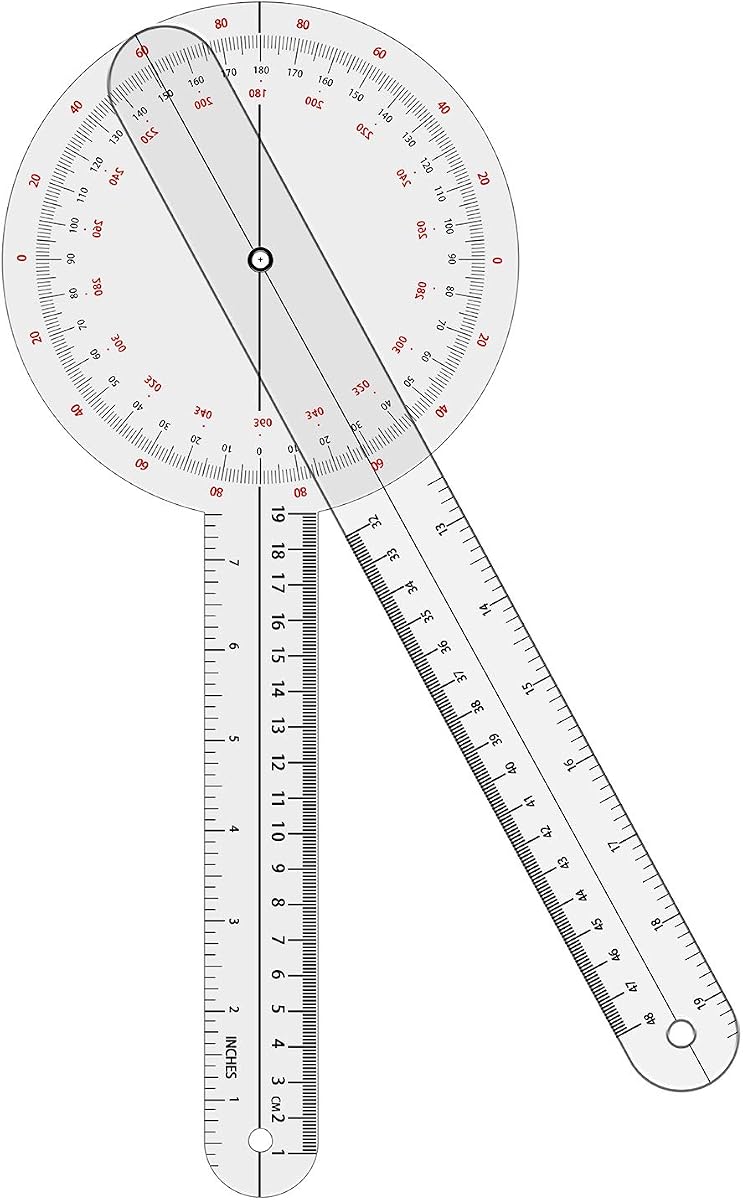 Goniómetro de 12 pulgadas, 360 grados (plástico)