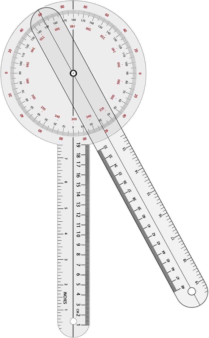OIIKI Goniometer 12 inch, 360 Degree(Plastic)