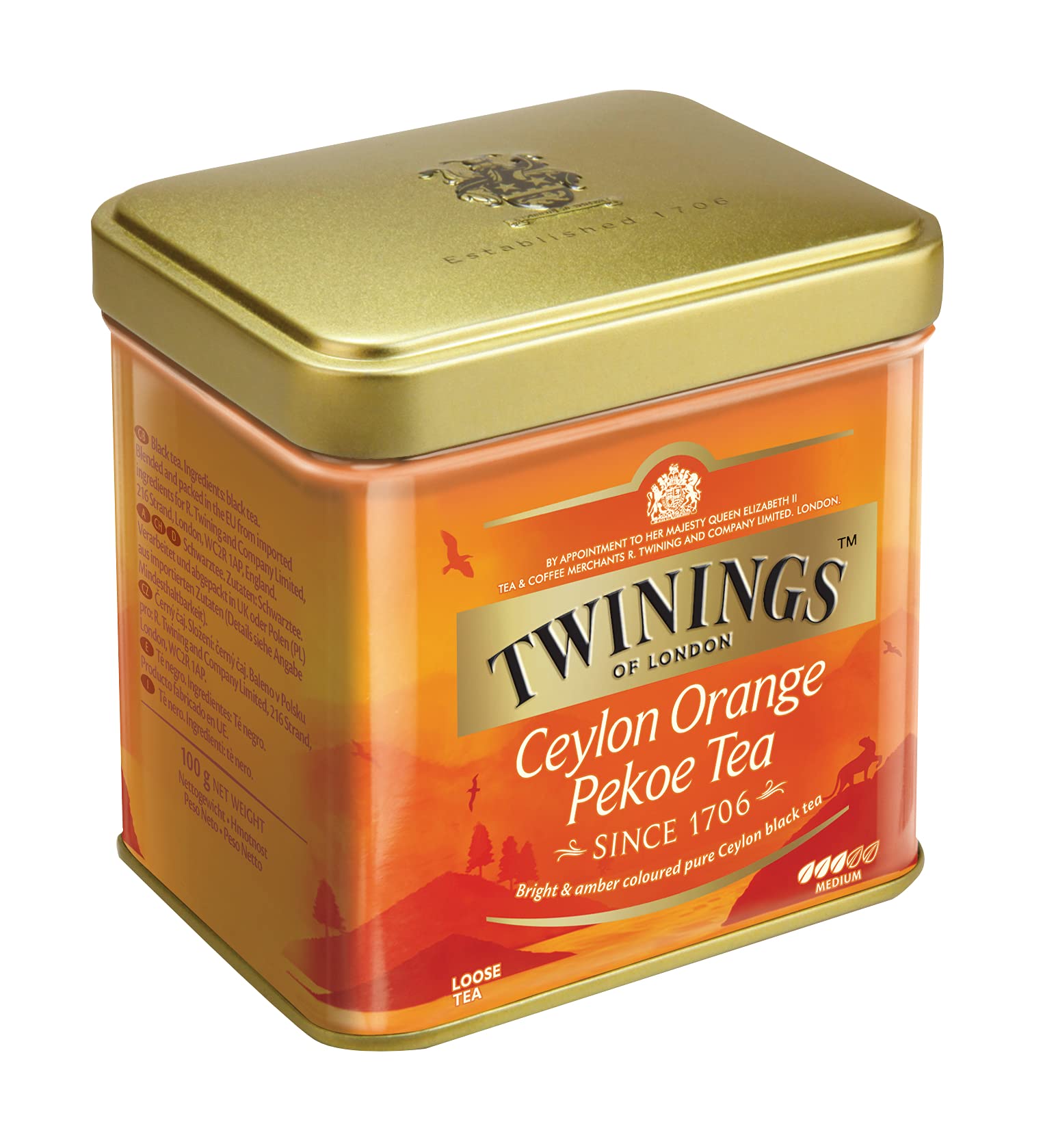 Twinings Ceylan Orange Pekoe Tin 100g, 2 pièces (2 x 100 g)