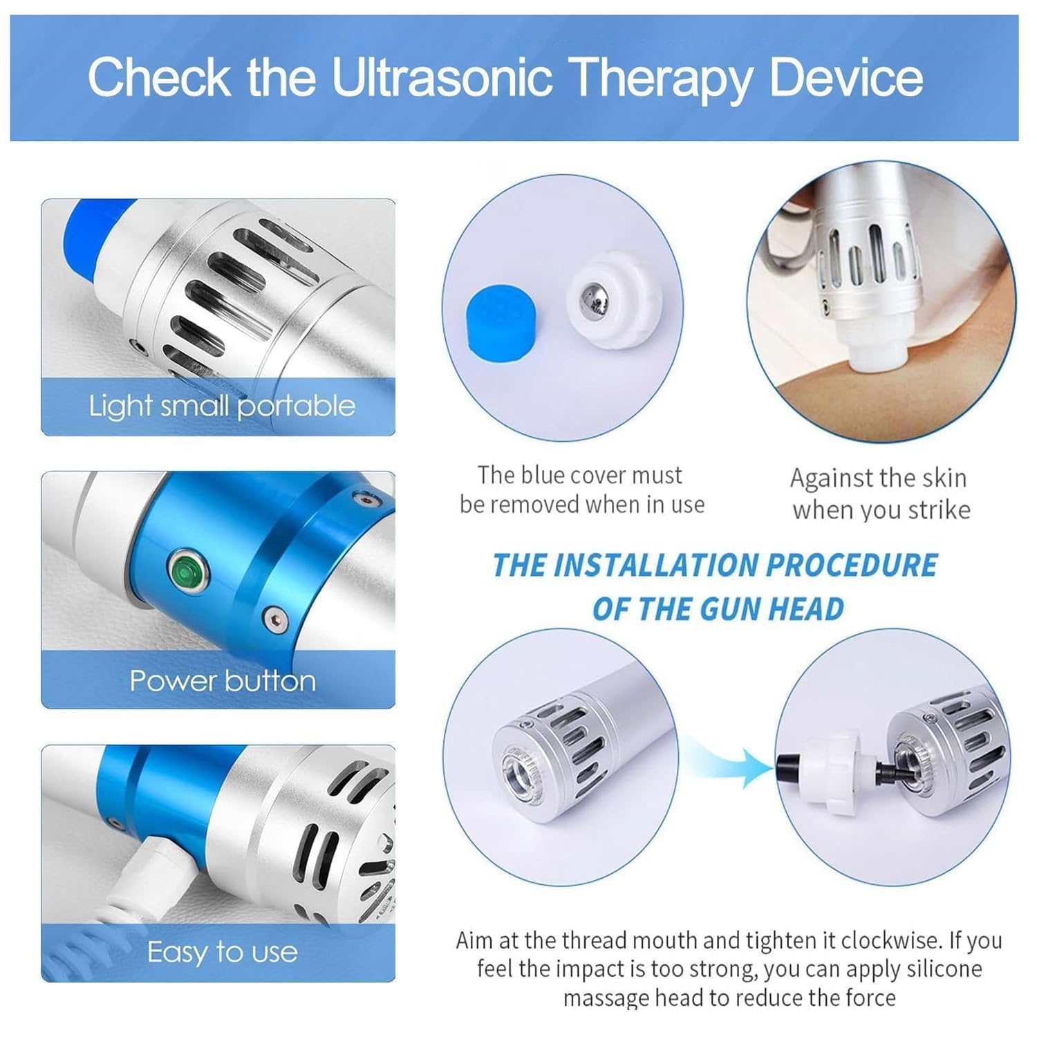 Dispositivo per Terapia ad Onde d'urto, Extracorporee Massaggiatori | Macchina Onde D'urto Fisioterapia, Elettromagnetiche ESWT Apparecchio per Disfunzione erettile, Tallone, Fascite plantare