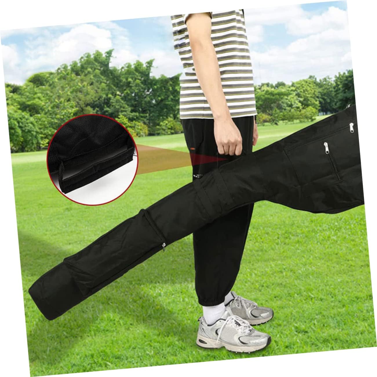 Totority 1pcs Golfs Bag Portable Multi-use Container for Golfing Equipment Lightweight Compact Design Reusable Golfing Bag for Travel and Storage Black for Driving Range and
