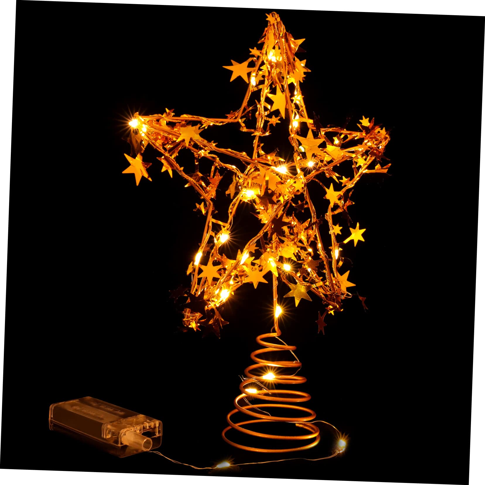 Cabilock 4 Piezas Estrella De La Copa del Árbol Topper De Árbol De Diseño De Estrella Lampara Led para Decoracion Decoraciones De Brillo Adorno De Árbol De Navidad Leds Ornamento Planchar