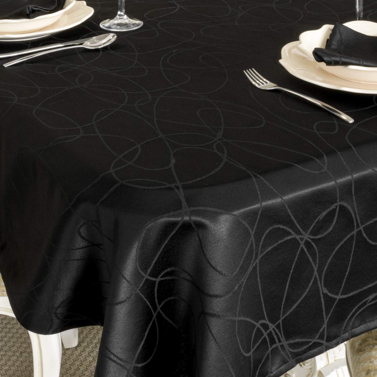 BGEUROPE Nappe - Antitache - Noir - Réf. Lines - 150cm x 400cm