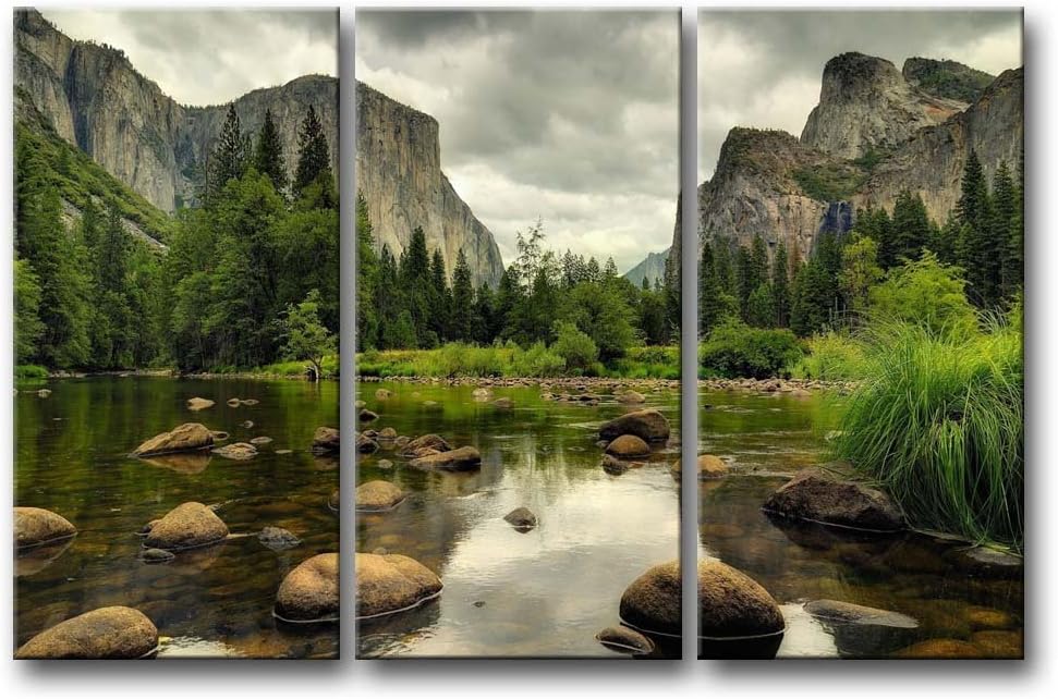Yosemite Wall Art Nature National Park Lake Mountain Trees Rocks Pictures Prints On Canvas Landscape The Wall Decor for Home Modern Decoration